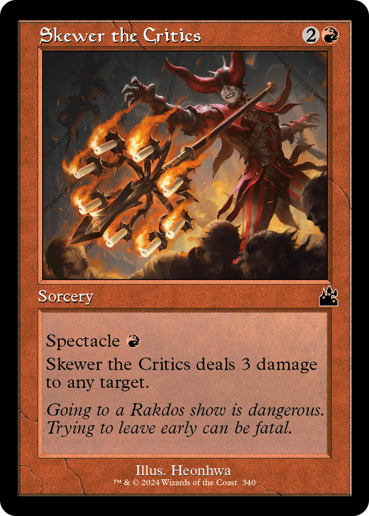 Skewer the Critics (Retro Frame) [Ravnica Remastered] | Anubis Games and Hobby