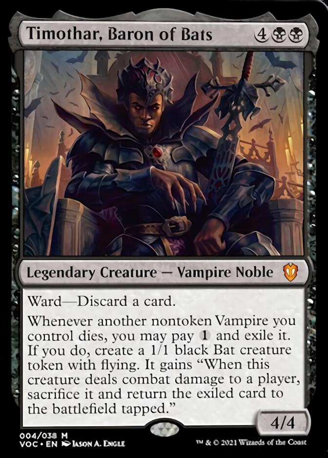 Timothar, Baron of Bats [Innistrad: Crimson Vow Commander] | Anubis Games and Hobby