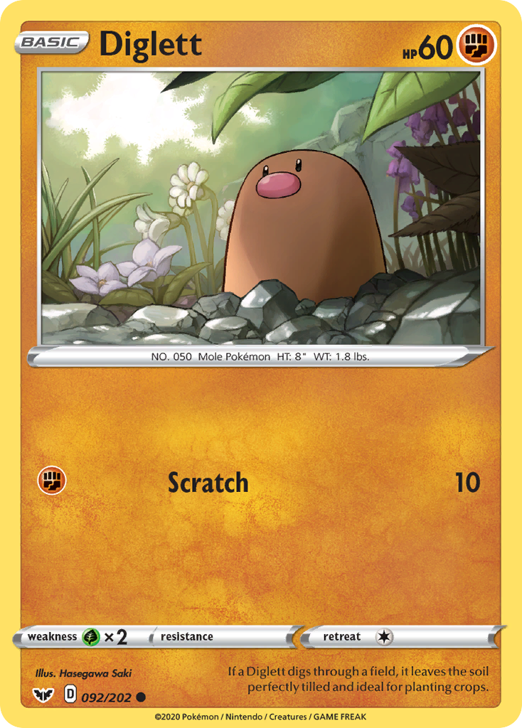 Diglett (092/202) [Sword & Shield: Base Set] | Anubis Games and Hobby