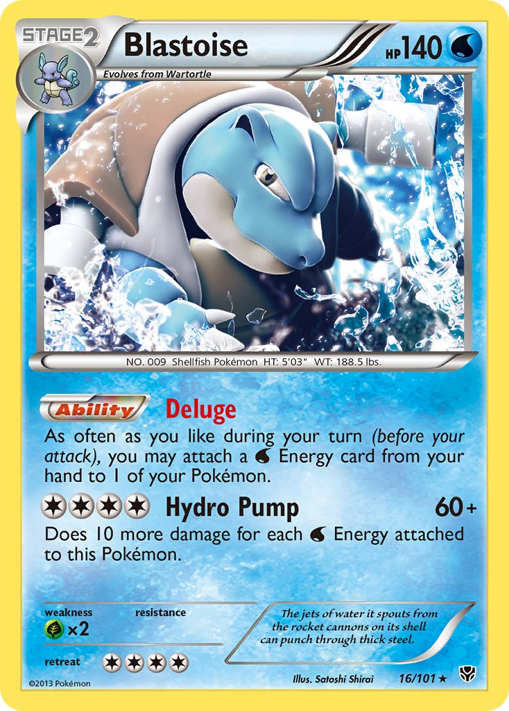 Blastoise (16/101) (Cosmos Holo) (Blister Exclusive) [Black & White: Plasma Blast] | Anubis Games and Hobby