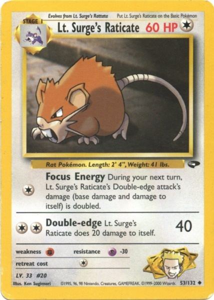 Lt. Surge's Raticate (53/132) [Gym Challenge Unlimited] | Anubis Games and Hobby