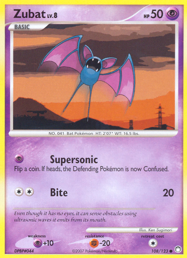 Zubat (108/123) [Diamond & Pearl: Mysterious Treasures] | Anubis Games and Hobby