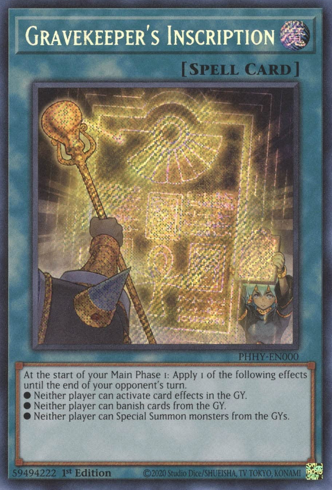 Gravekeeper's Inscription [PHHY-EN000] Secret Rare | Anubis Games and Hobby