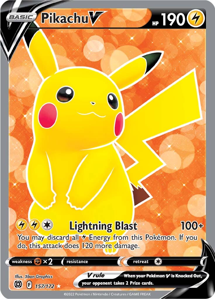 Pikachu V (157/172) [Sword & Shield: Brilliant Stars] | Anubis Games and Hobby