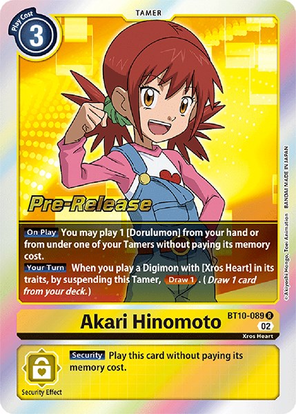 Akari Hinomoto [BT10-089] [Xros Encounter Pre-Release Cards] | Anubis Games and Hobby