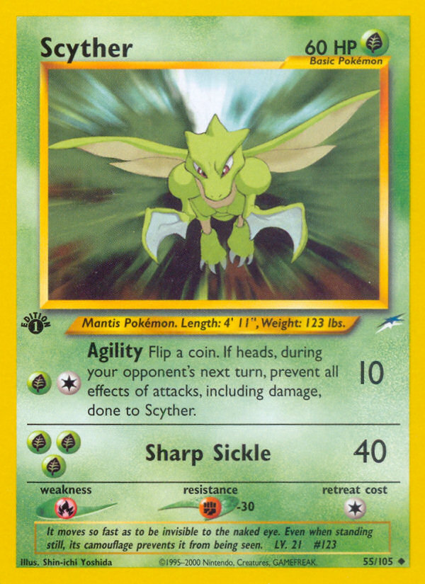 Scyther (55/105) [Neo Destiny 1st Edition] | Anubis Games and Hobby