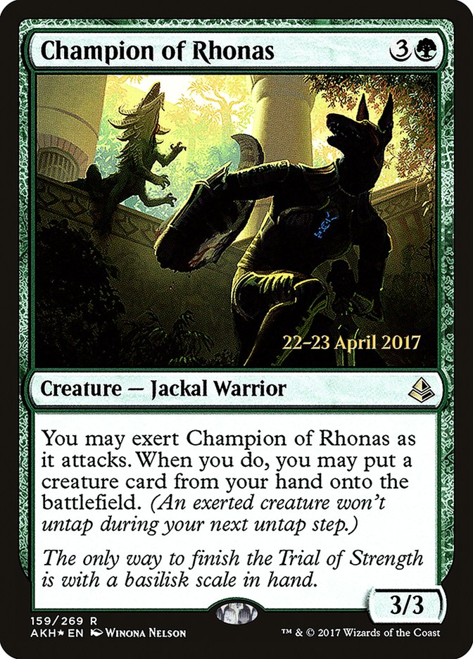 Champion of Rhonas [Amonkhet Prerelease Promos] | Anubis Games and Hobby