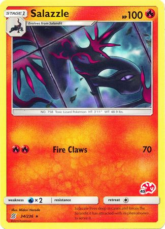 Salazzle (34/236) (Charizard Stamp #49) [Battle Academy 2020] | Anubis Games and Hobby