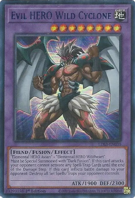 Evil HERO Wild Cyclone (Blue) [LDS3-EN030] Ultra Rare | Anubis Games and Hobby