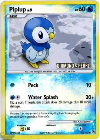 Piplup (93/130) [Burger King Promos: 2008 Collection] | Anubis Games and Hobby