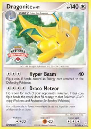 Dragonite (2/146) (National Championship) [Diamond & Pearl: Legends Awakened] | Anubis Games and Hobby