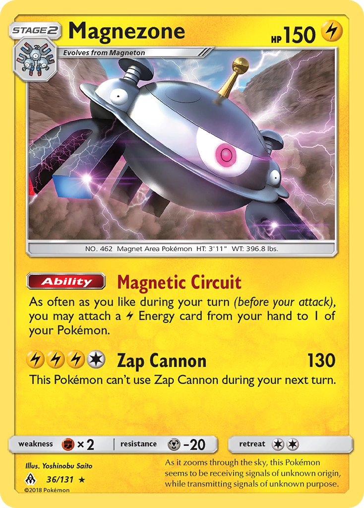 Magnezone (36/131) (Prerelease Kit Exclusive) (Theme Deck Exclusive) [Sun & Moon: Forbidden Light] | Anubis Games and Hobby