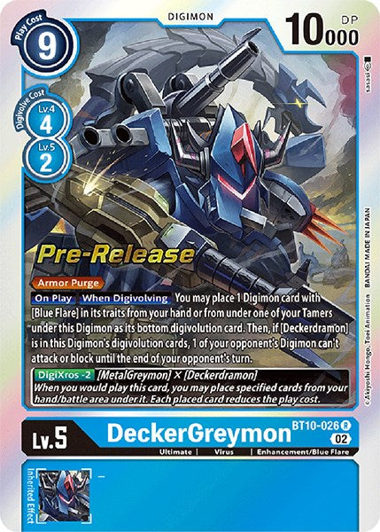 DeckerGreymon [BT10-026] [Xros Encounter Pre-Release Cards] | Anubis Games and Hobby