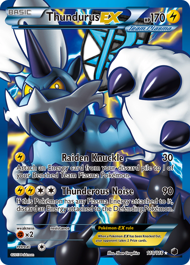 Thundurus EX (110/116) [Black & White: Plasma Freeze] | Anubis Games and Hobby