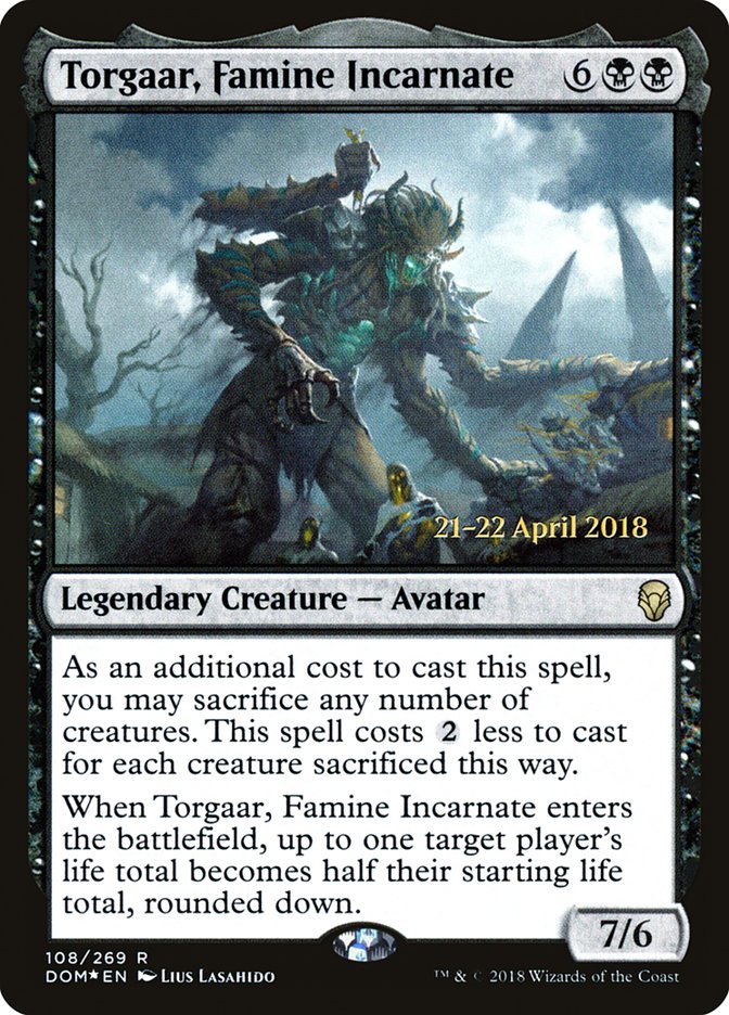 Torgaar, Famine Incarnate [Dominaria Prerelease Promos] | Anubis Games and Hobby