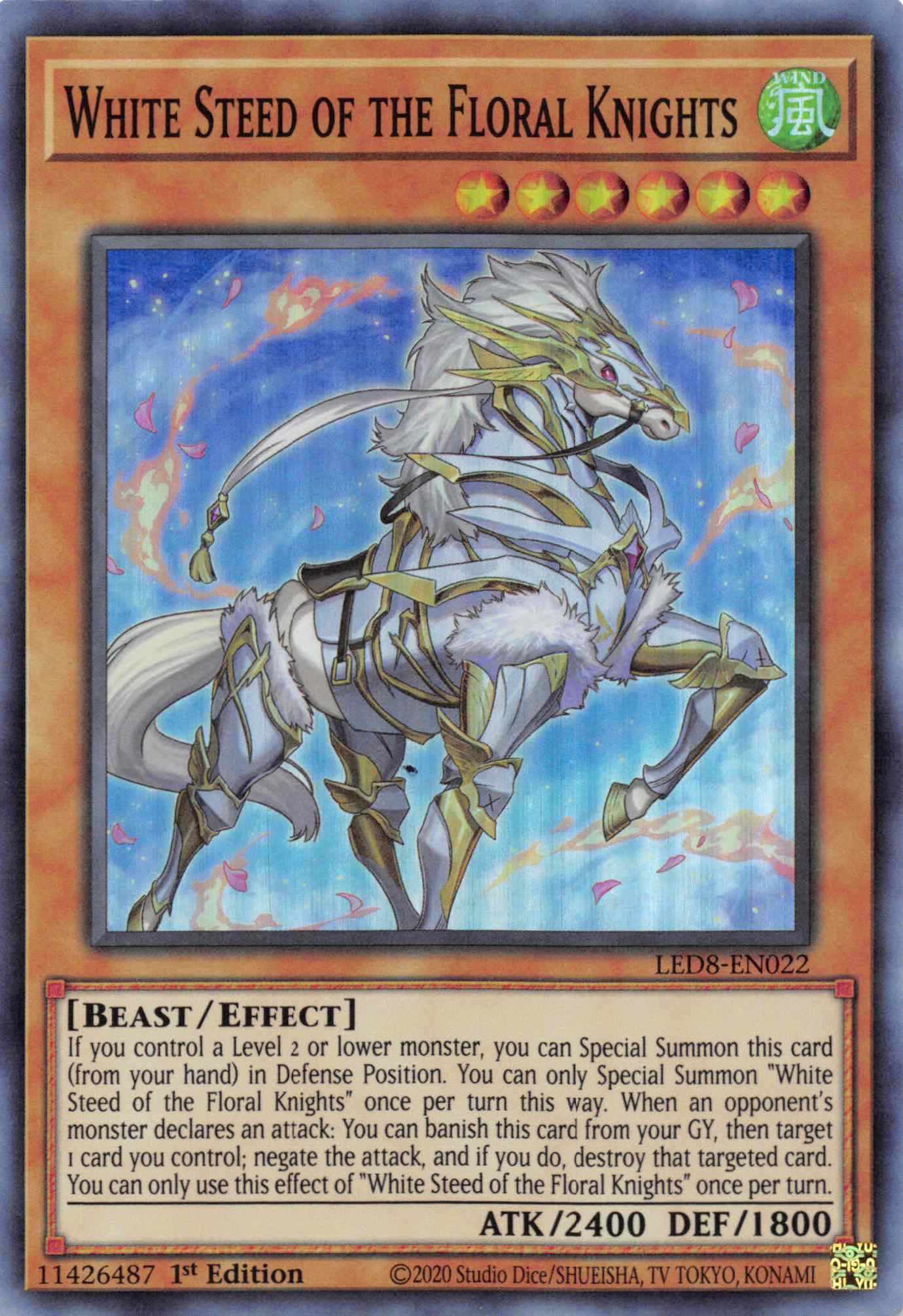 White Steed of the Floral Knights [LED8-EN022] Super Rare | Anubis Games and Hobby