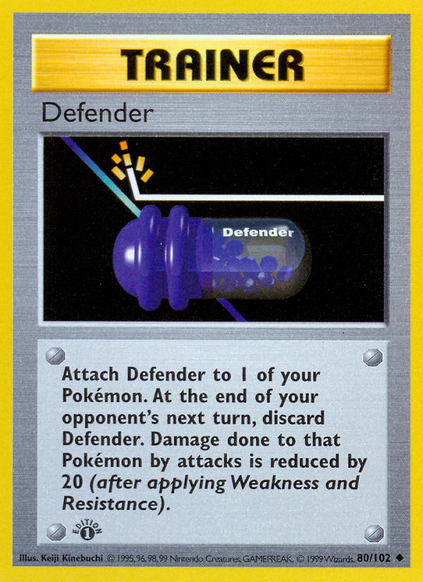 Defender (80/102) (Shadowless) [Base Set 1st Edition] | Anubis Games and Hobby