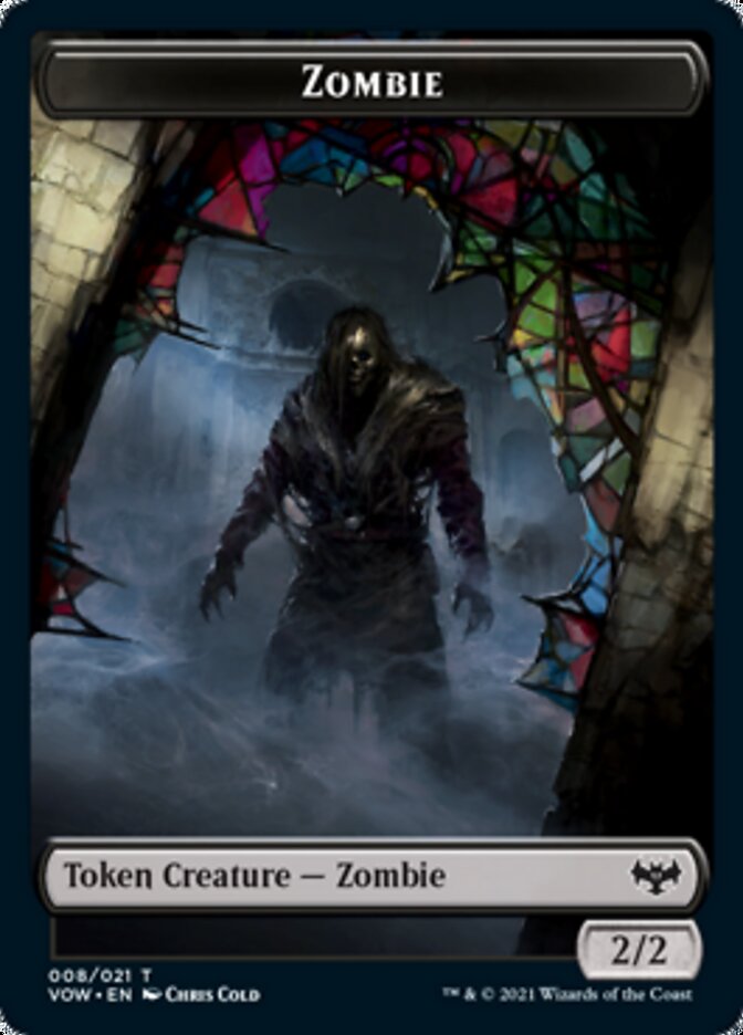 Zombie (008) // Zombie (005) Double-Sided Token [Innistrad: Crimson Vow Tokens] | Anubis Games and Hobby