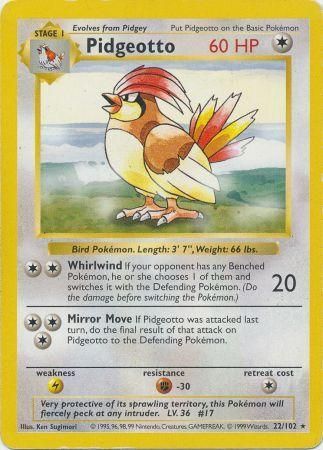 Pidgeotto (22/102) [Base Set Shadowless Unlimited] | Anubis Games and Hobby