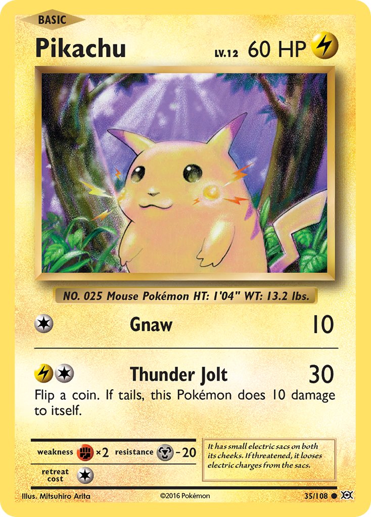 Pikachu (35/108) (Theme Deck Exclusive) (Cracked Ice Holo) [XY: Evolutions] | Anubis Games and Hobby