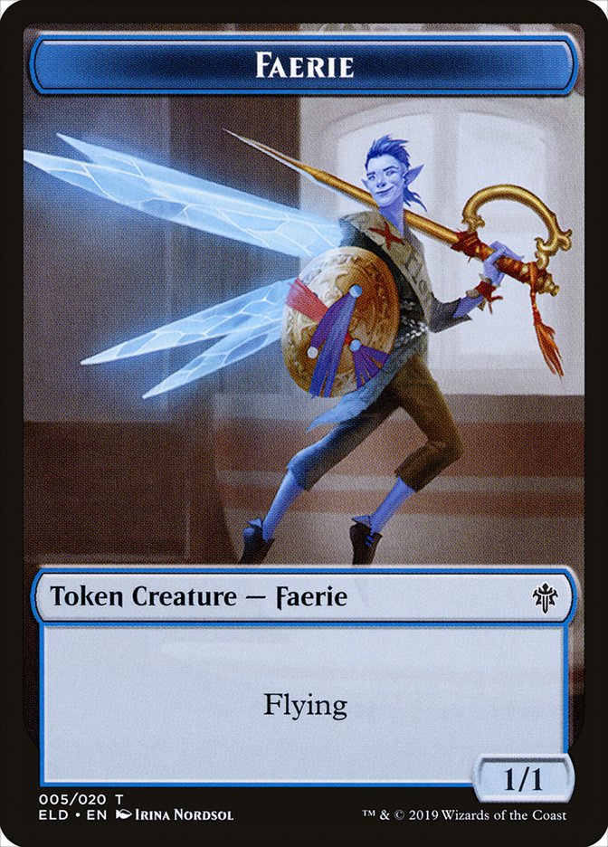 Faerie Token [Throne of Eldraine Tokens] | Anubis Games and Hobby