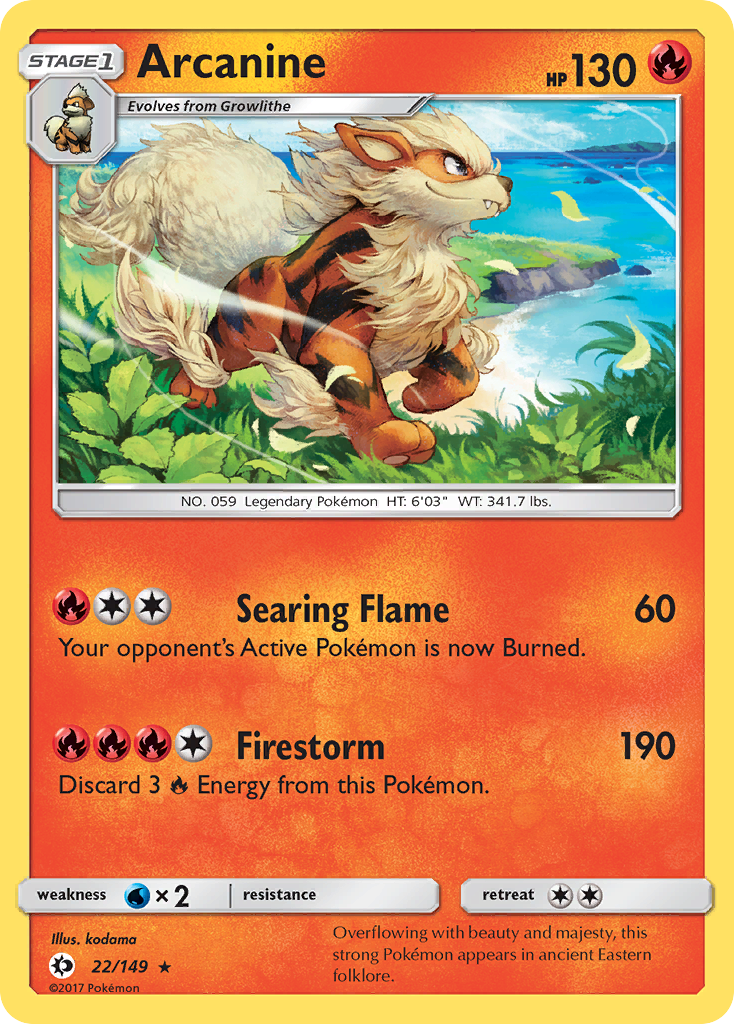 Arcanine (22/149) [Sun & Moon: Base Set] | Anubis Games and Hobby