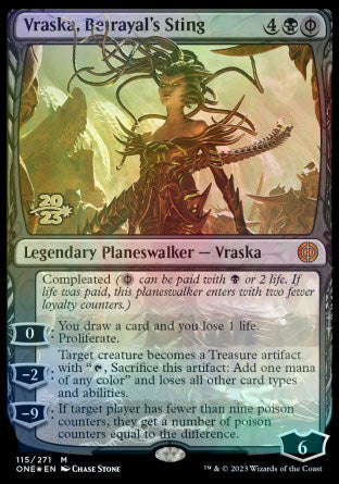 Vraska, Betrayal's Sting [Phyrexia: All Will Be One Prerelease Promos] | Anubis Games and Hobby