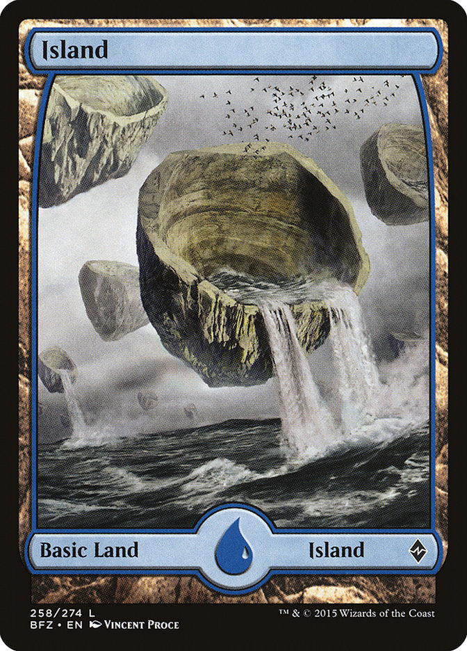 Island (258) (Full Art) [Battle for Zendikar] | Anubis Games and Hobby