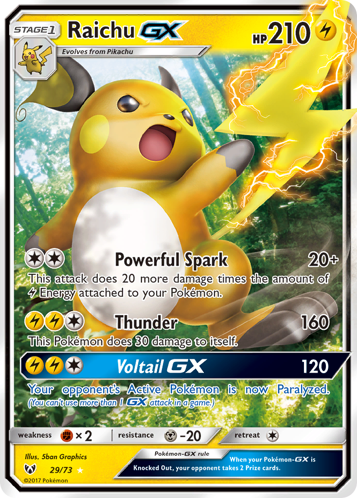 Raichu GX (29/73) [Sun & Moon: Shining Legends] | Anubis Games and Hobby