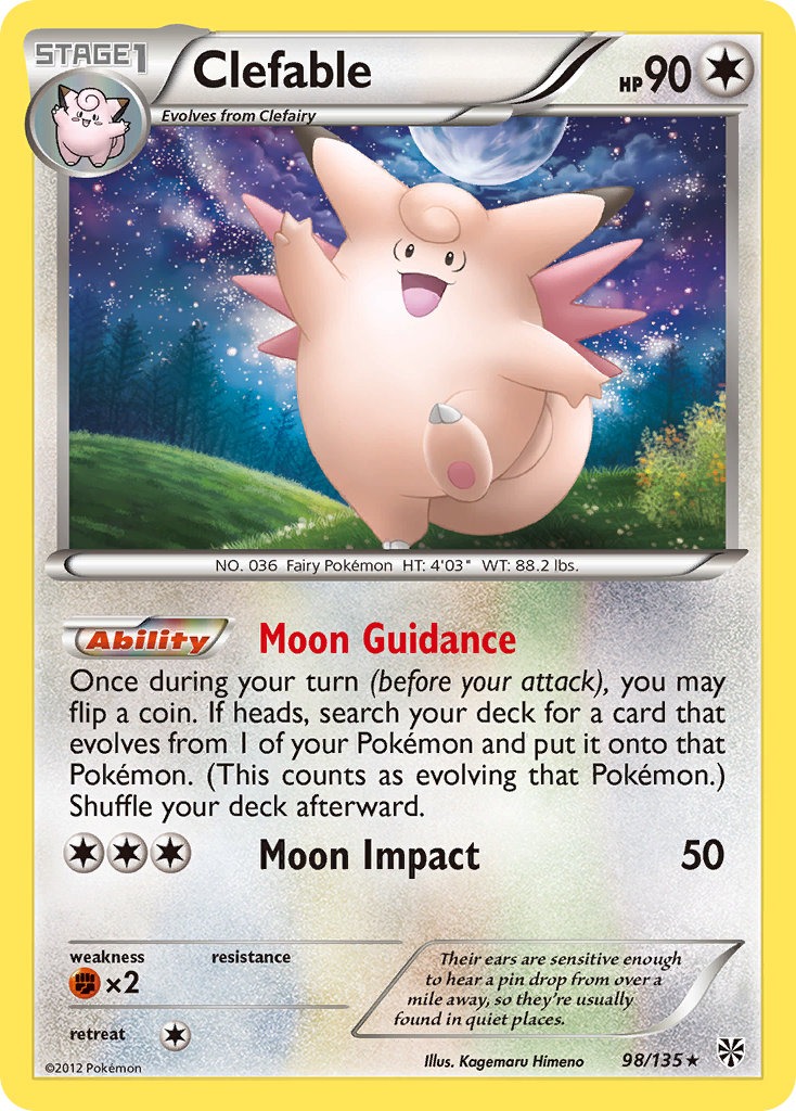 Clefable (98/135) [Black & White: Plasma Storm] | Anubis Games and Hobby