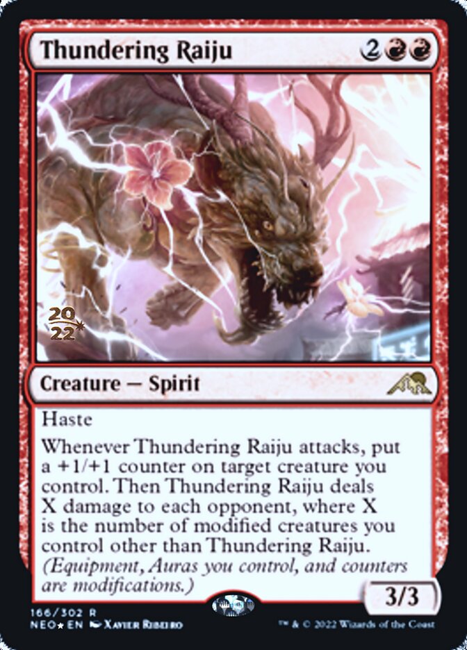 Thundering Raiju [Kamigawa: Neon Dynasty Prerelease Promos] | Anubis Games and Hobby