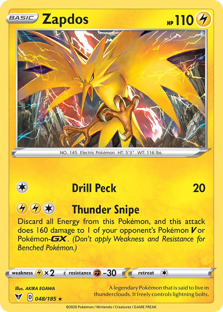 Zapdos (048/185) [Sword & Shield: Vivid Voltage] | Anubis Games and Hobby