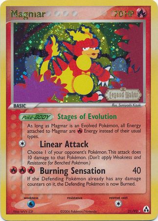 Magmar (21/92) (Stamped) [EX: Legend Maker] | Anubis Games and Hobby