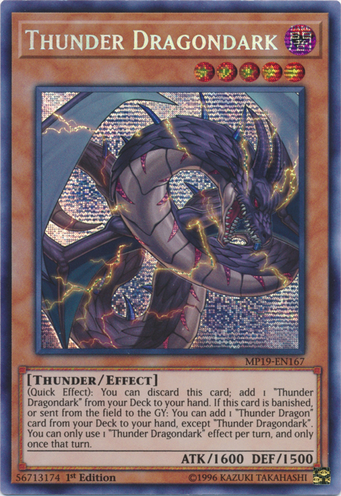 Thunder Dragondark [MP19-EN167] Prismatic Secret Rare | Anubis Games and Hobby