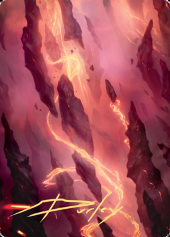 Mountain 1 Art Card (Gold-Stamped Signature) [Zendikar Rising Art Series] | Anubis Games and Hobby