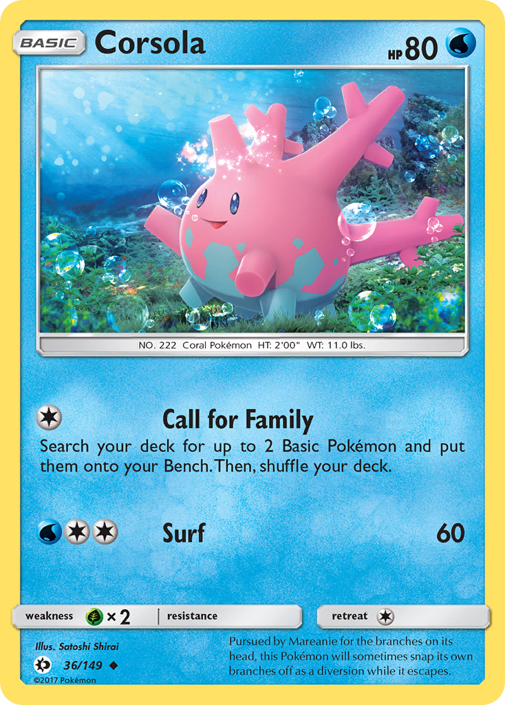 Corsola (36/149) [Sun & Moon: Base Set] | Anubis Games and Hobby