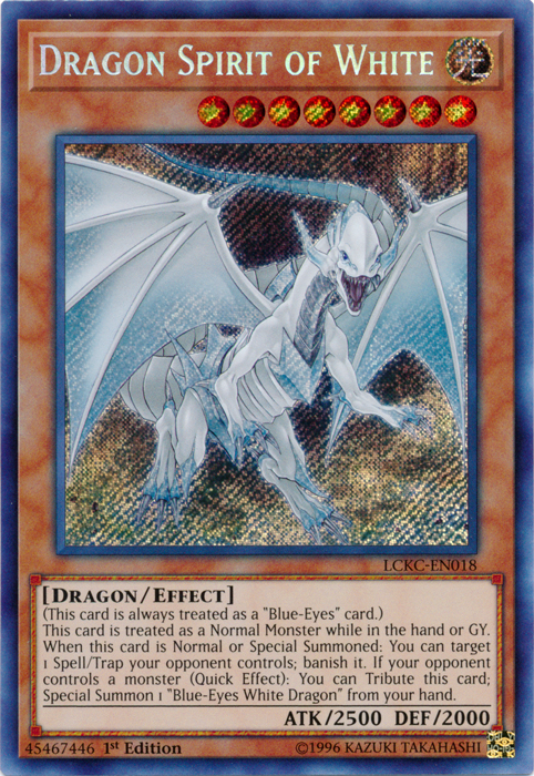 Dragon Spirit of White [LCKC-EN018] Secret Rare | Anubis Games and Hobby