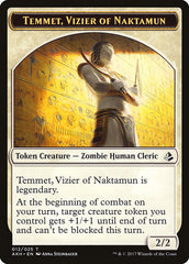 Temmet, Vizier of Naktamun // Zombie Double-Sided Token [Amonkhet Tokens] | Anubis Games and Hobby