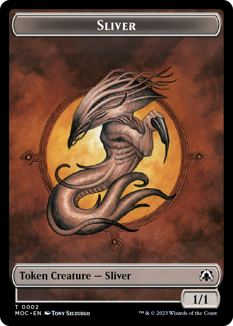 Goblin // Sliver Double-Sided Token [March of the Machine Commander Tokens] | Anubis Games and Hobby