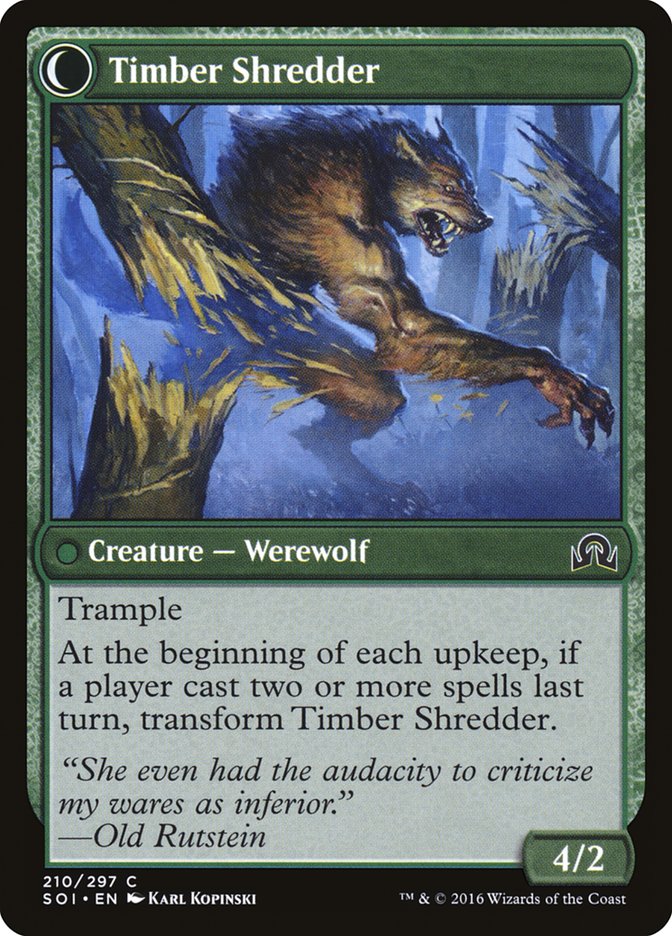 Hinterland Logger // Timber Shredder [Shadows over Innistrad] | Anubis Games and Hobby