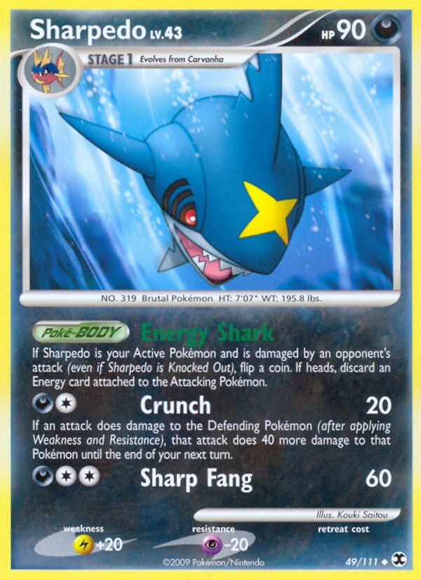 Sharpedo (49/111) [Platinum: Rising Rivals] | Anubis Games and Hobby