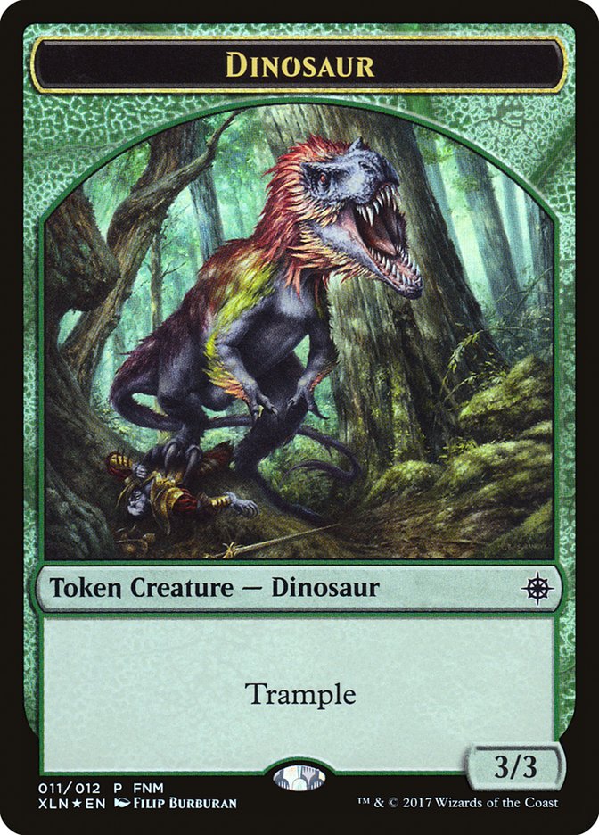 Dinosaur // Treasure Double-Sided Token [Friday Night Magic 2017] | Anubis Games and Hobby