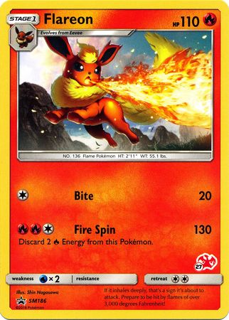 Flareon (SM186) (Charizard Stamp #27) [Battle Academy 2020] | Anubis Games and Hobby