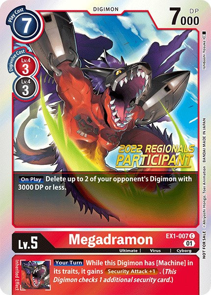 Megadramon [EX1-007] (2022 Championship Online Regional) (Online Participant) [Classic Collection Promos] | Anubis Games and Hobby