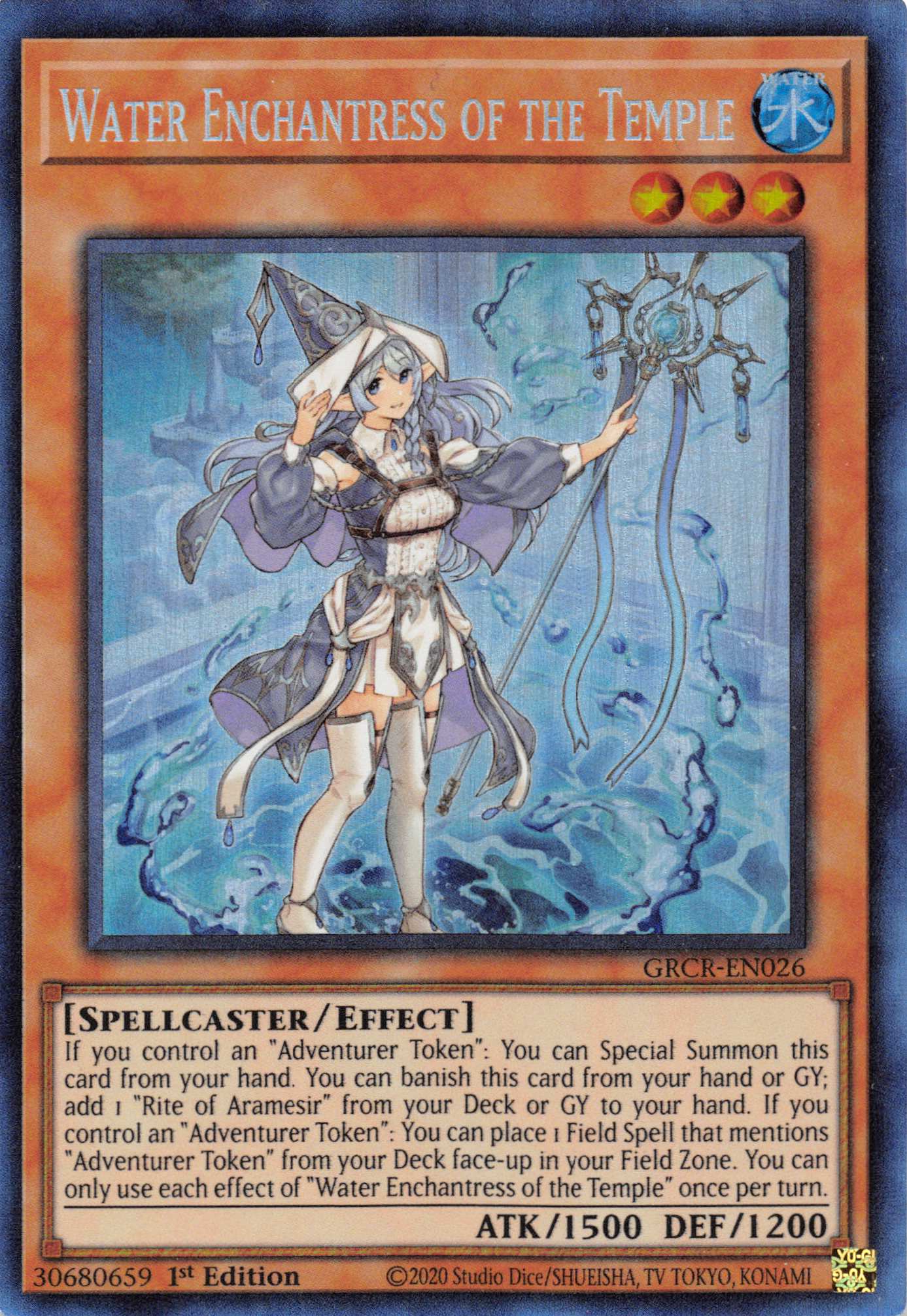 Water Enchantress of the Temple [GRCR-EN026] Collector's Rare | Anubis Games and Hobby