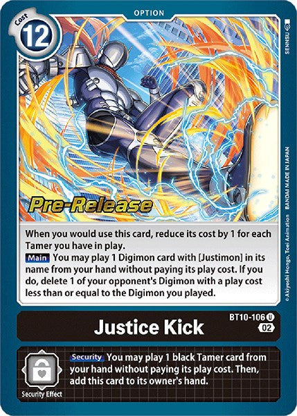 Justice Kick [BT10-106] [Xros Encounter Pre-Release Cards] | Anubis Games and Hobby