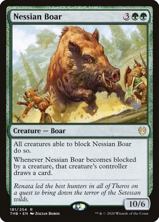 Nessian Boar (Promo Pack) [Theros Beyond Death Promos] | Anubis Games and Hobby