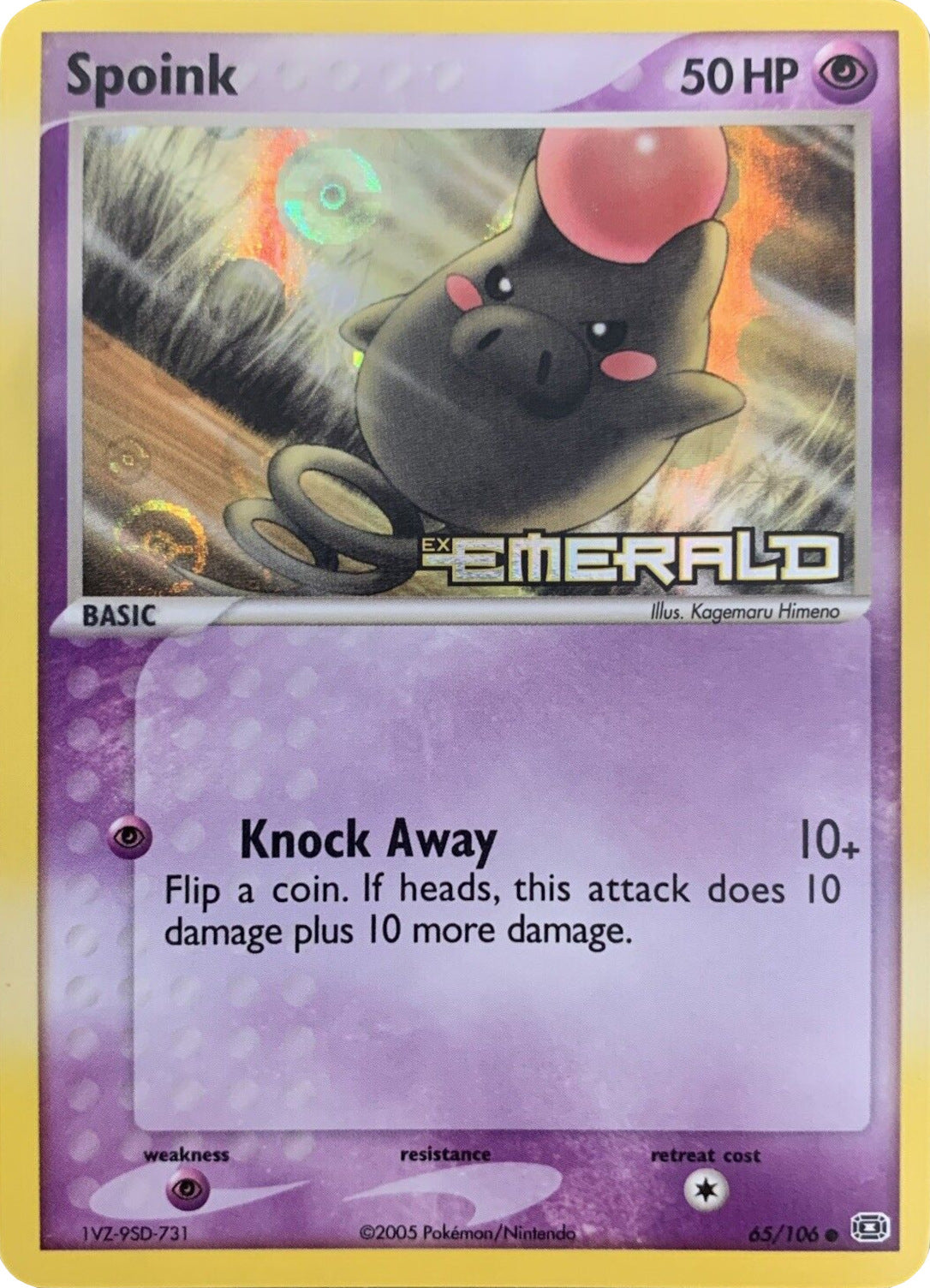 Spoink (65/106) (Stamped) [EX: Emerald] | Anubis Games and Hobby