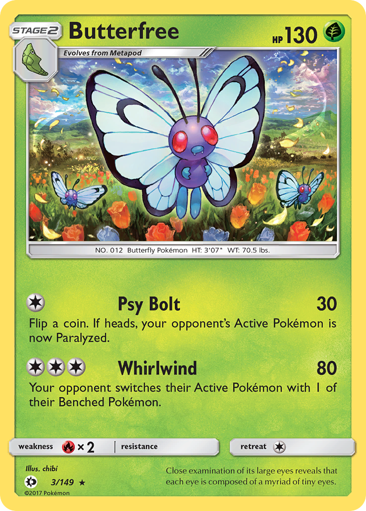 Butterfree (3/149) [Sun & Moon: Base Set] | Anubis Games and Hobby