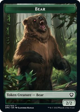 Kavu // Bear Double-Sided Token [Dominaria United Commander Tokens] | Anubis Games and Hobby